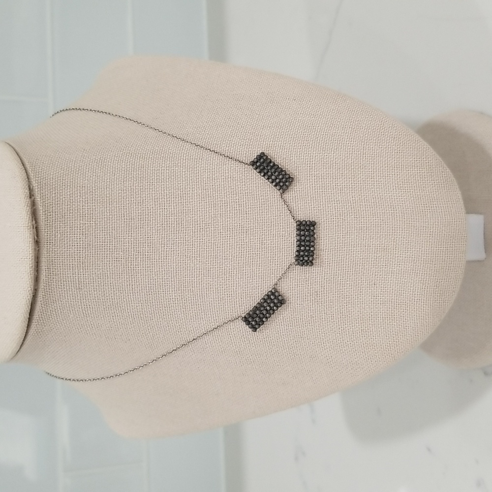 Chan Luu silver necklace with beaded rectangles
